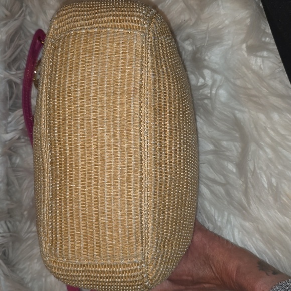 Michael Kors Pink and Tan Woven Shoulder Bag with Braided Straps - Picture 4 of 11